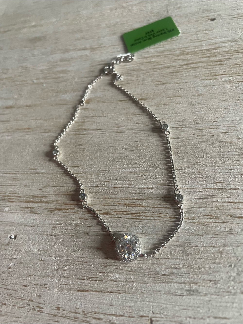 925 Sterling Silver Moissanite Anklet 1.2ct VVS D Color
